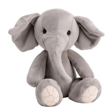 Elephant Plush Toy: Grey, Gentle And Cute Close-up. Generative AI