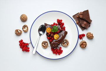 Wall Mural - Tasty dessert - Chocolate cake, concept of delicious dessert