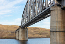 Train Bridge Over The Snake River, On The Oregon And Washington Border, USA