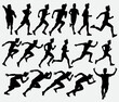 © Yusqy - Running Man Silhouette Vector Illustration, The clean and simple design makes it easy to use in a variety of projects, from sports-themed designs to health and fitness promotions