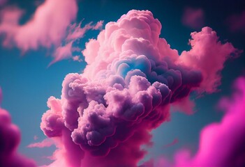 pink clouds in the sky stage fluffy cotton candy dream fantasy soft background. Generative AI