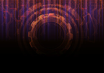 Wall Mural - abstract background image gear concept circuit board information technology communication network