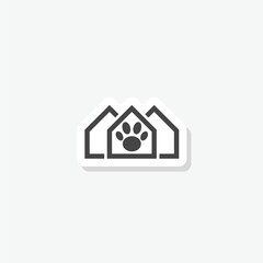 Wall Mural - Dog pet house home logo sticker icon