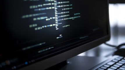 program code on computer monitor. AI generate