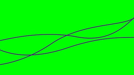 Wall Mural - Animated stripes. Three violet bars. Decorative lines. Waves gradually changes shape. Looped video. Flat vector illustration isolated on a green background.