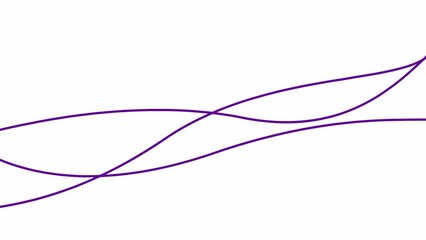 Wall Mural - Animated stripes. Three violet bars. Decorative lines. Waves gradually changes shape. Looped video. Flat vector illustration isolated on a white background.