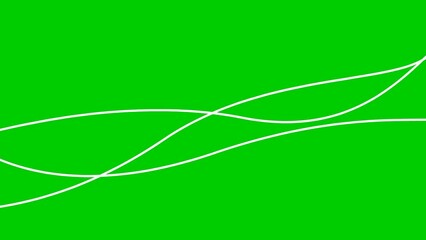 Wall Mural - Animated stripes. Three white bars. Decorative lines. Waves gradually changes shape. Looped video. Flat vector illustration isolated on a green background.