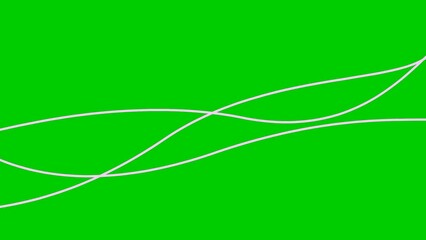Wall Mural - Animated stripes. Three pink bars. Decorative lines. Waves gradually changes shape. Looped video. Flat vector illustration isolated on a green background.