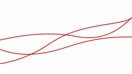 Wall Mural - Animated stripes. Three red bars. Decorative lines. Waves gradually changes shape. Looped video. Flat vector illustration isolated on a white background.