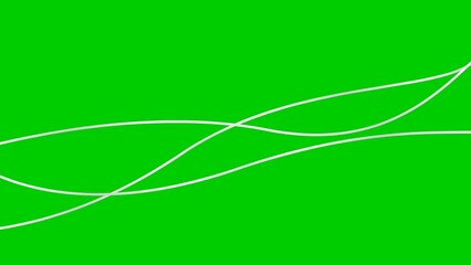 Wall Mural - Animated stripes. Three silver bars. Decorative lines. Waves gradually changes shape. Looped video. Flat vector illustration isolated on a green background.