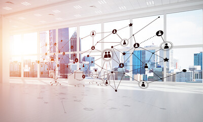 Wall Mural - Networking and wireless connection as concept for effective modern business