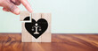 Ethical corporate culture concept. Ethics inside human heart. Business integrity and moral. Placing wooden cubes with ethics inside a heart on smart background. Sustainable business development