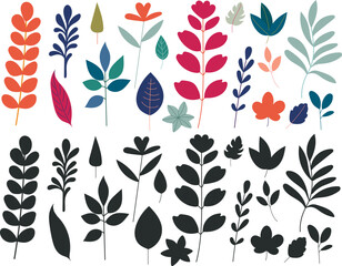Wall Mural - plant set on white background, vector