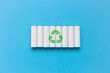 © ADDICTIVE STOCK - Set of recycling batteries on blue background