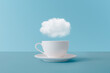 © ADDICTIVE STOCK - White cloud above ceramic cup of hot drink