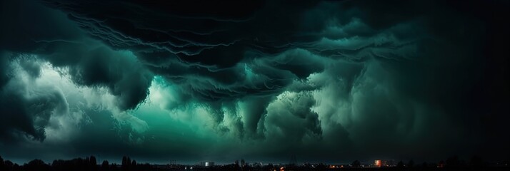 Wall Mural - shadowy tempest a haunting night sky for eerie designs, generative ai