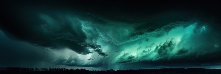 Wall Mural - midnight melancholic skies a tempestuous and eerie backdrop for designs, generative ai