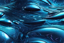 Generative AI Image Of Abstract Psychedelic Liquefied Texture Background With Vibrant Blue Color In Reflection