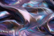 Generative AI Image Of Abstract Psychedelic Liquefied Texture Background With Vibrant Blue Purple Colors In Reflection