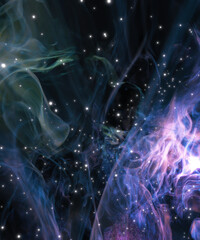 Wall Mural - blue space background with stars