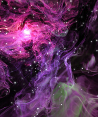 Wall Mural - abstract space purple background with stars
