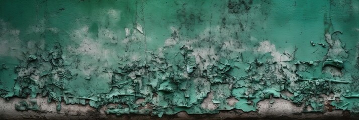 Wall Mural - Classic Grunge Green Wall Texture  Rough   Uneven Surface for Design, Generative AI