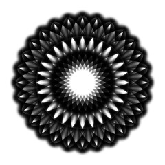 Sticker - Modern geometric floral shapes circular pattern design element in black color on transparent background 