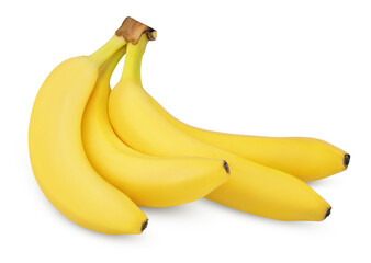 Wall Mural - Four ripe bananas isolated on transparent background