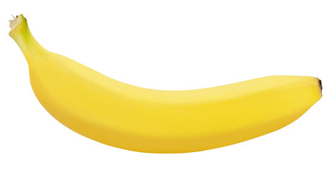 Wall Mural - Single ripe banana isolated on transparent background