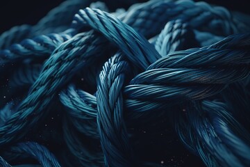 Wall Mural - Close - up Of Blue Ropes, Generative AI