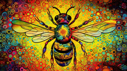 psychedelic bee spirit animal - by generative ai