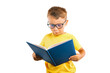 child reads a book against a png backgrounds
