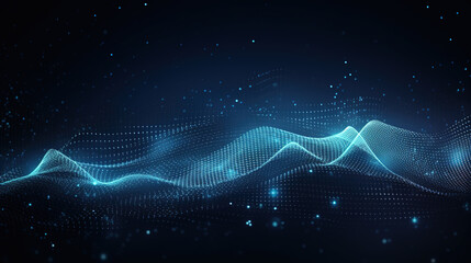 Wall Mural - Wave grid abstract graphics,created with Generative AI tecnology.
