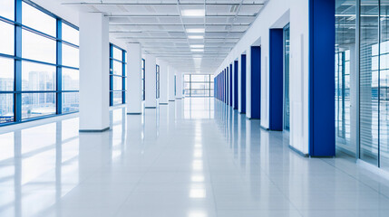 Spacious and Bright Office Interior Corridor, A Passage to Productivity and Creativity, Generative AI