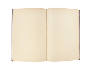 old open book with empty pages isolated on transparent background.