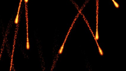 Wall Mural - Falling meteors motion graphics with night background