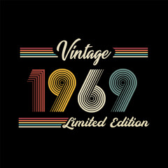 1969 vector vintage retro t shirt design