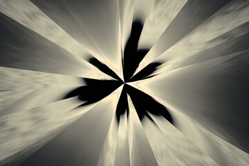 Wall Mural - yellow gray pattern of crooked waves on a black background. abstract fractal 3d rendering