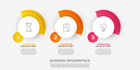 vector template circle infographics. modern business concept with 3 options and parts. three steps f