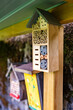 A manmade insect hotel as a shelter for insects in the garden
