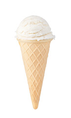 Wall Mural - ice cream with cone on transparent background. png file