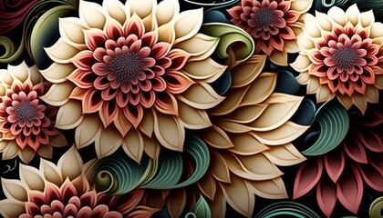 illustration art flower pattern background,Generative AI