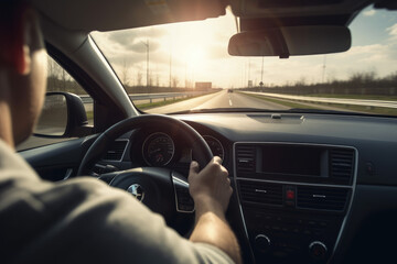 Wall Mural - The man who is driving.