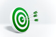 © ADDICTIVE STOCK - Round shaped target with arrow on white background