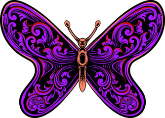 beautiful butterfly vector design for elements, color editable	