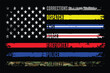 First Responder American Flag With Awareness Colors In Stars And Stripes.