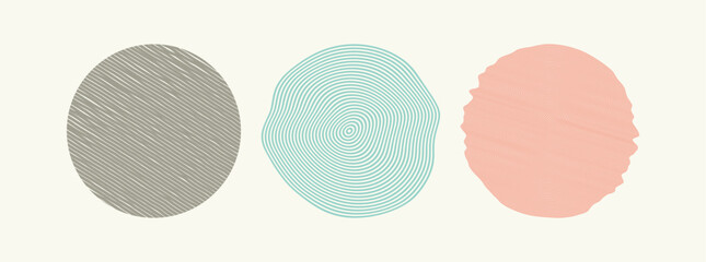 Set of circle shape elements. Vector illustration for cover, poster, flyer or banner.