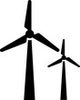 wind turbines icon designed to represent Wind power or wind energy. Vector illustration design for eco friendly, sustainable, renewable and alternative energy symbols. Perfect for poster designing.