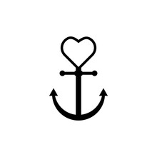 Anchor Heart Icon Isolated On Transparent Background