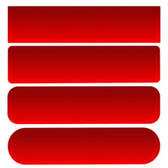 Red web buttons set isolated on a white background
